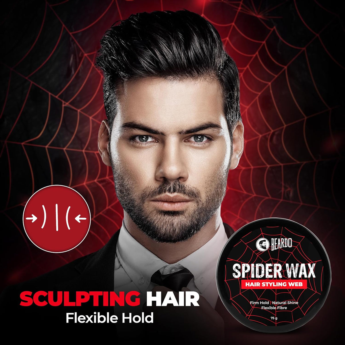 Beardo Spider Wax Hair Styling Web - Hair Colour & Styling, 75g - Image 4