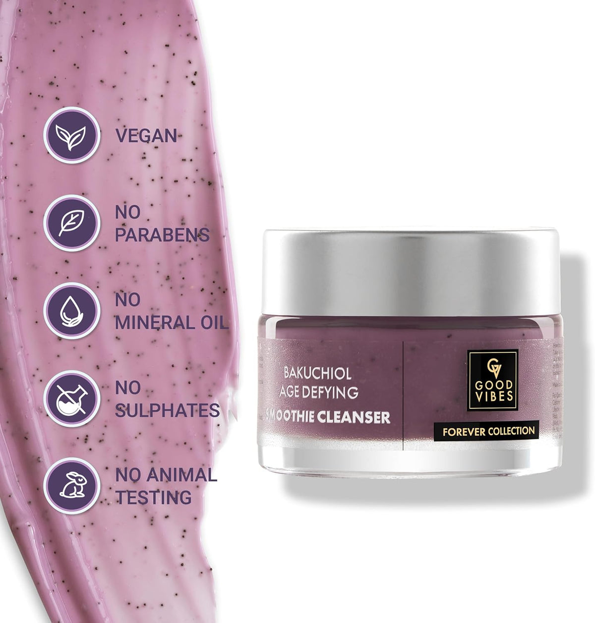 Good Vibes Bakuchiol Age Defying Smoothie Face Cleanser - 45g - Image 5