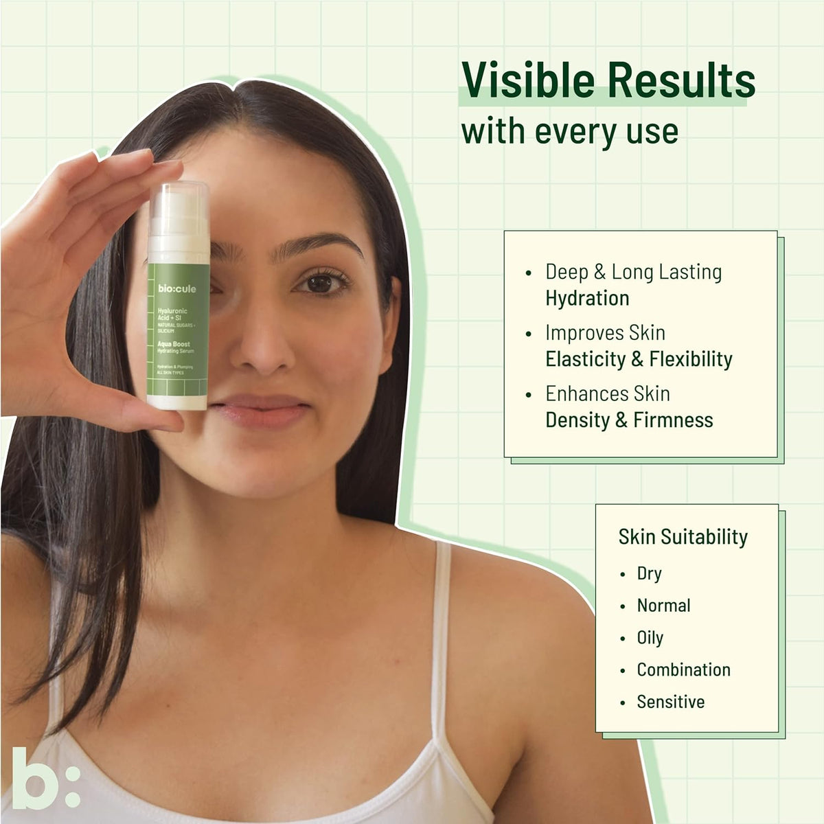 Biocule Aqua Boost Hydrating Serum - Hyaluronic Acid & SI, 30ml - Image 8