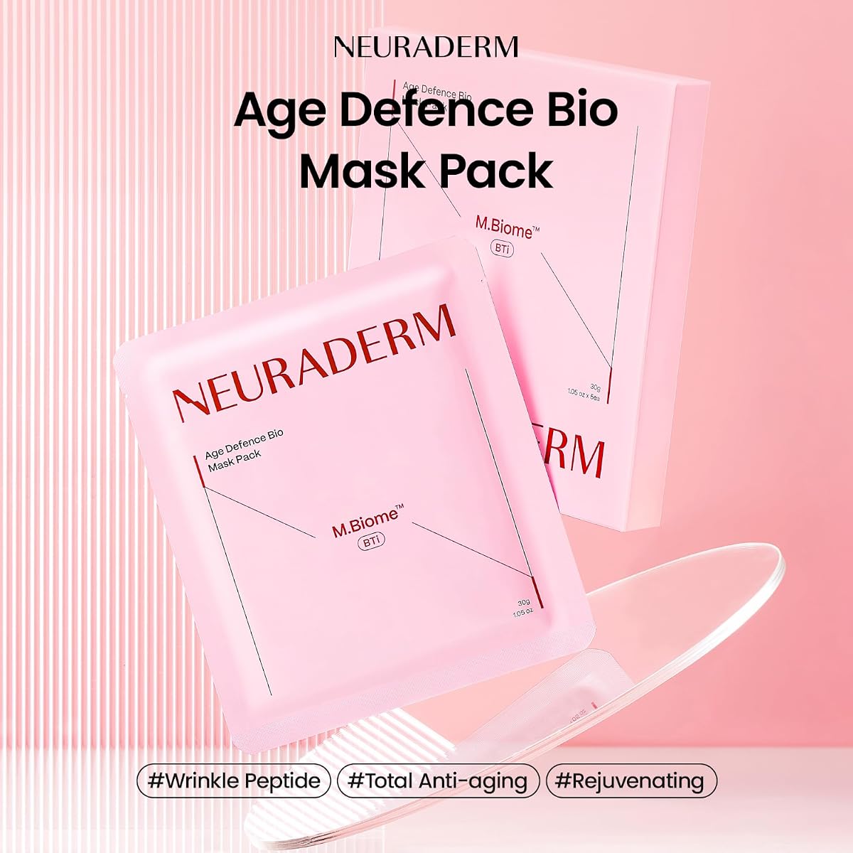 Neuraderm Age Defence Facial Sheet Mask - Lifting Peptide M.Biome-BTi - Pack of 5 - Image 2