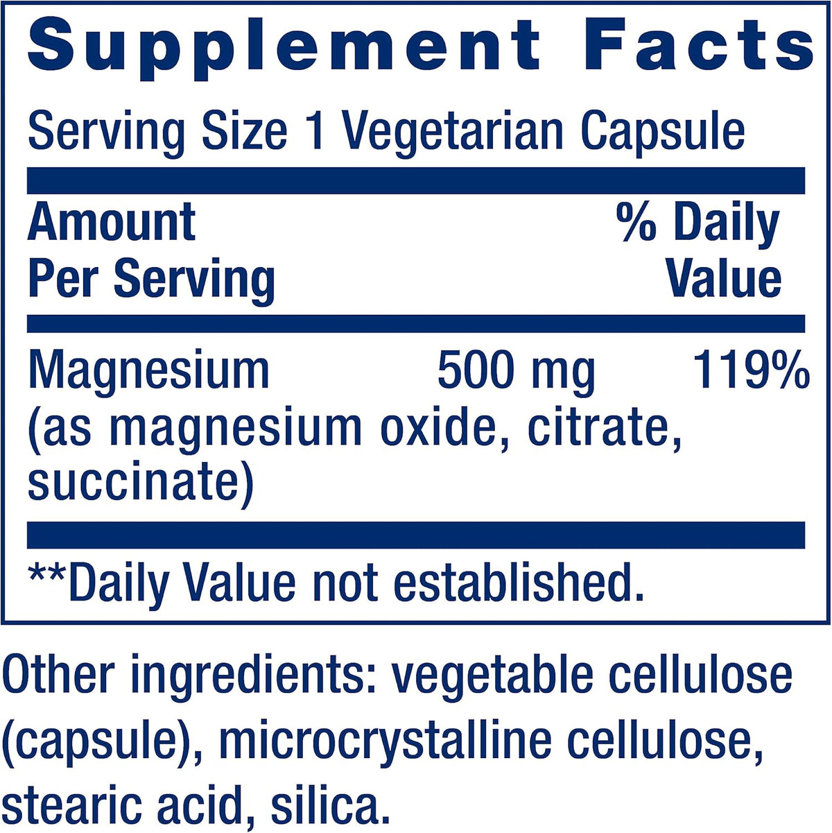 Life Extension Magnesium Caps - 500 mg, 100 Vegetarian Capsules - Image 3