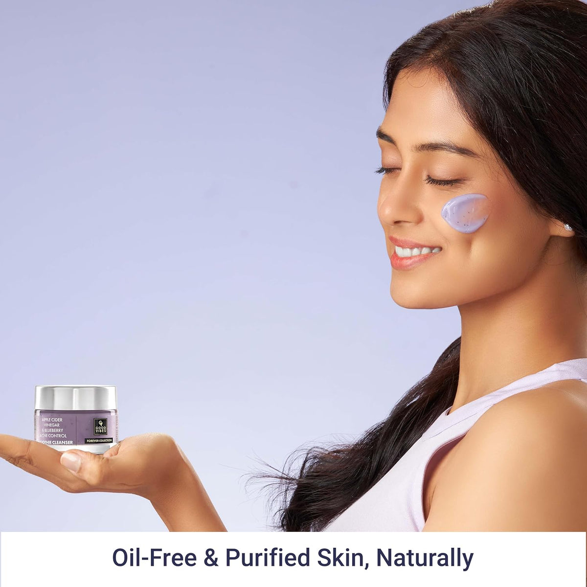 Good Vibes Face Cleanser with Apple Cider Vinegar & Blueberry - Anti Acne Smoothie - 45g - Image 5
