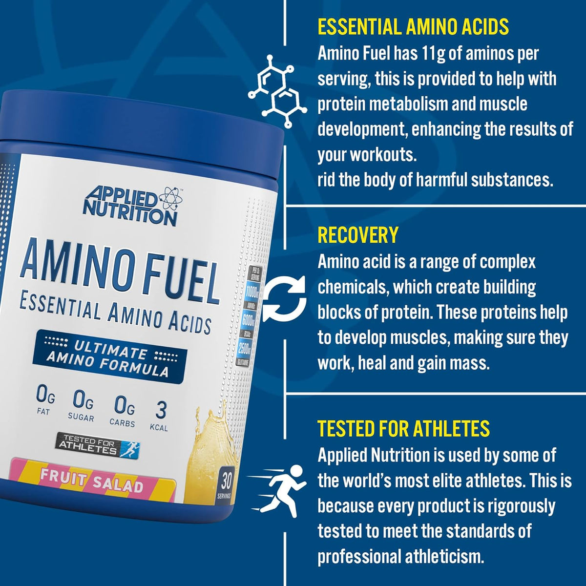 Applied Amino Fuel EAA Fruit Burst Powder, 390g - Sports Nutrition - Image 3