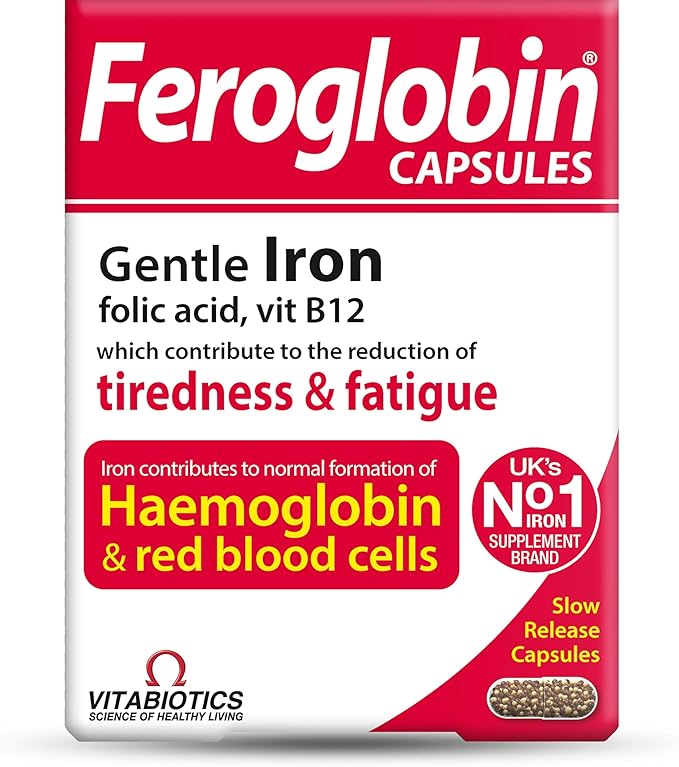 Vitabiotics Feroglobin Capsules - Essential Vitamins & Minerals, 30 Pack