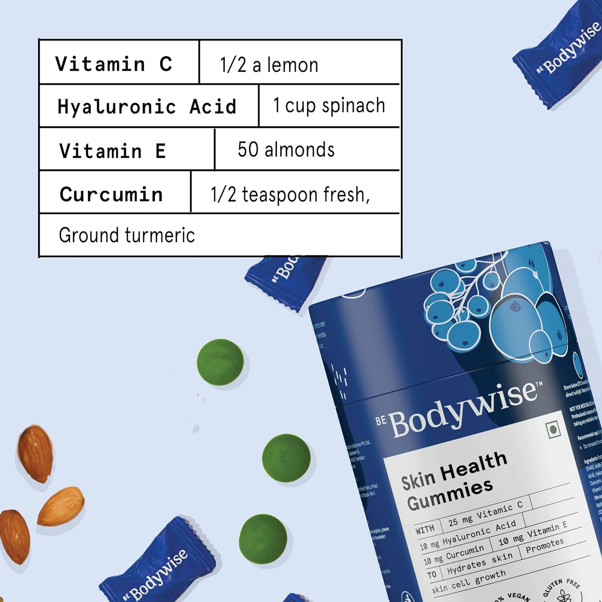 Be Bodywise Collagen Skin Health Gummies - 10,000 mcg Glutathione - 60 Count - Image 4