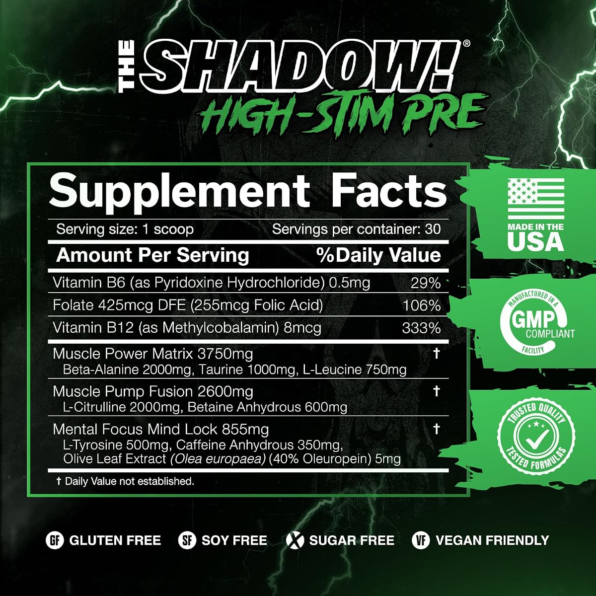 Cobra Lab The Shadow Pre-Workout Powder, Fruit Punch, 270g - Image 3