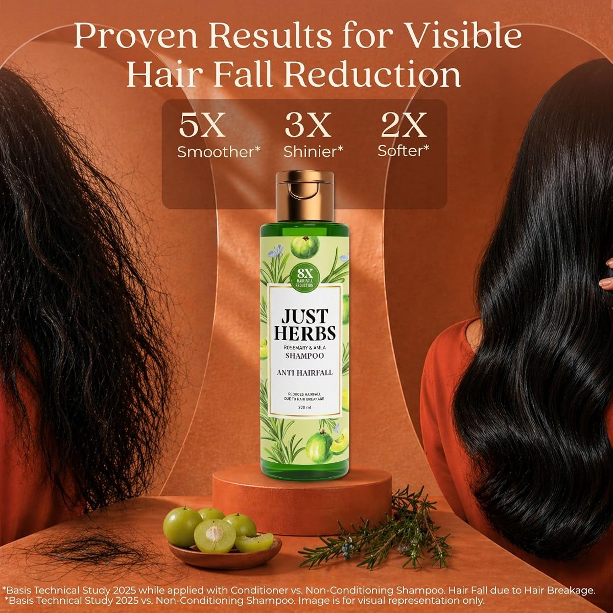 Just Herbs Amla & Neem Anti-Hairfall Shampoo - Sulphate Free, 200ml - Image 4