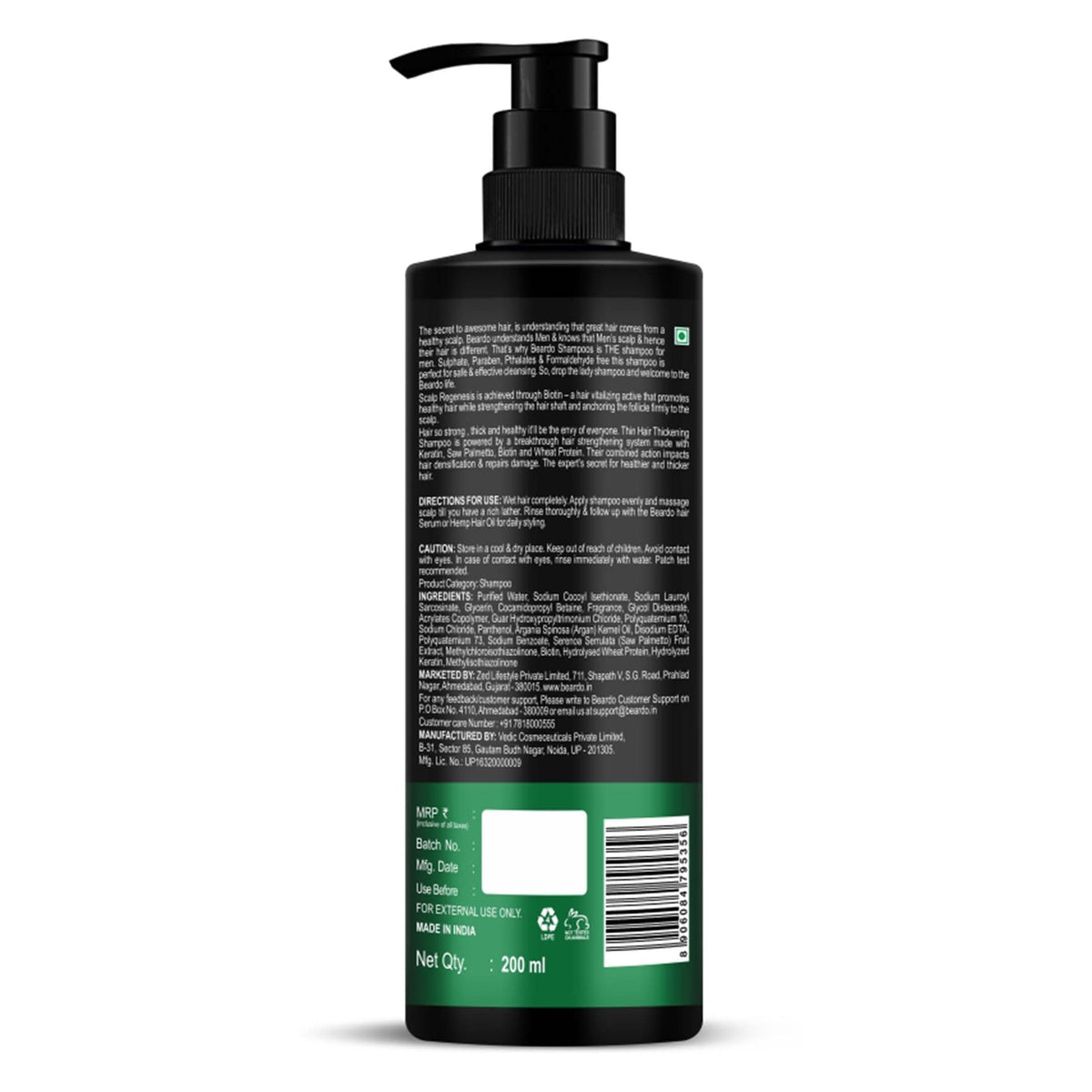 Beardo Thin Hair Thickening Shampoo - 200ml - Image 4