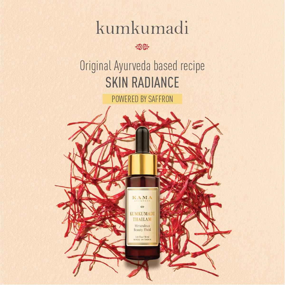 Kama Ayurveda Kumkumadi Thailam Night Serum with Saffron, 3ml - Image 3
