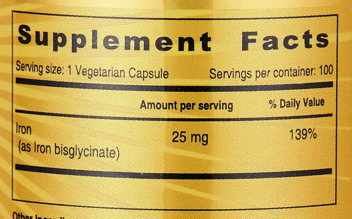Sunshine Nutrition Iron 25 mg Capsules - 100 Count - Image 4