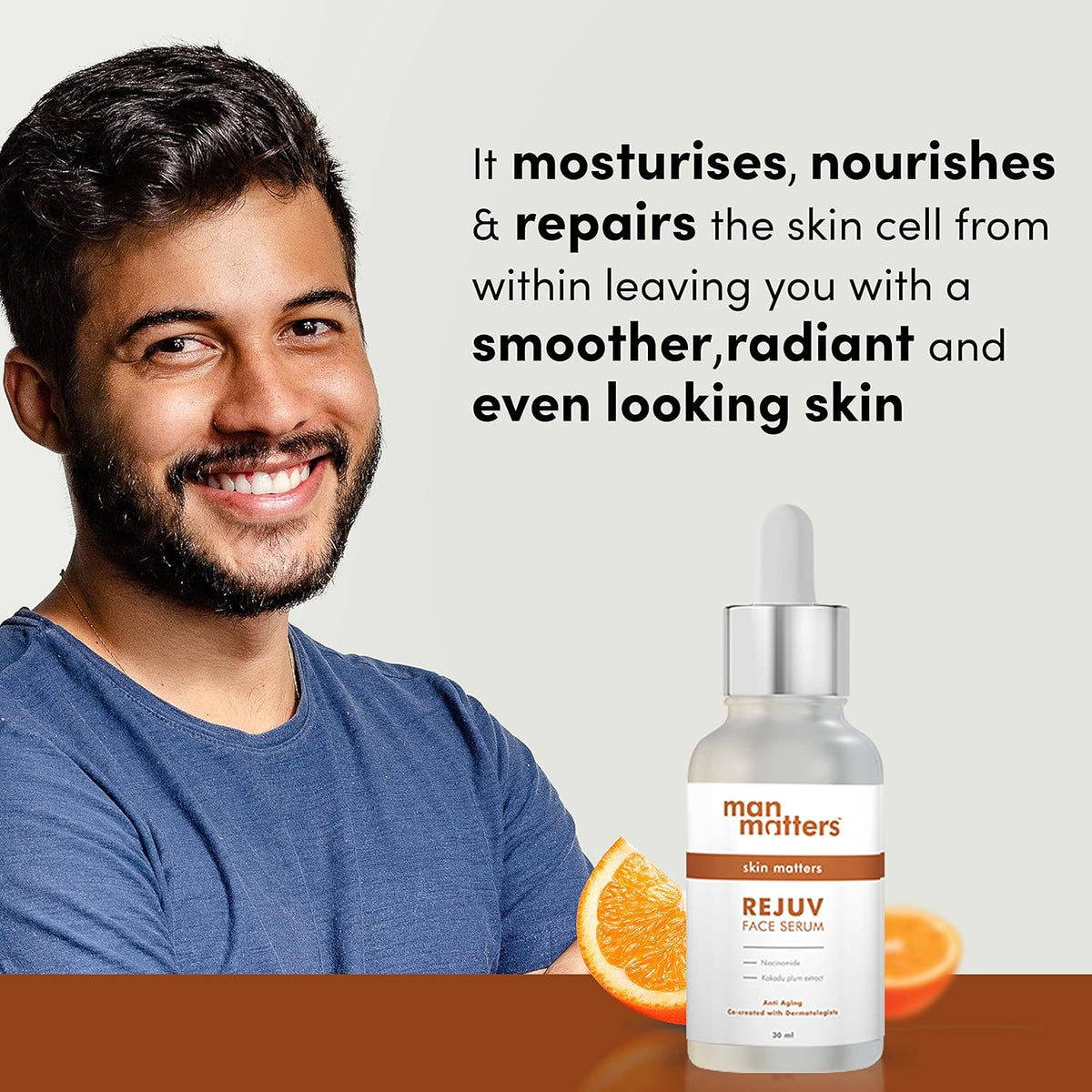 Man Matters Rejuv Face Serum - Radiant Skin, Fights Acne & Aging - 30ml - Image 5