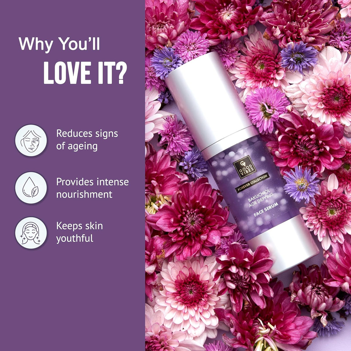 Good Vibes Bakuchiol Age Defying Face Serum, 30ml - Image 2