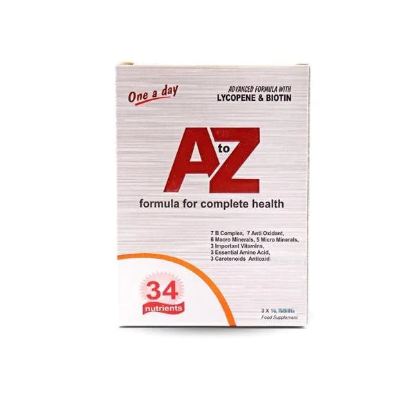 A to Z Multivitamins - 34 Nutrients - 30 Tablets