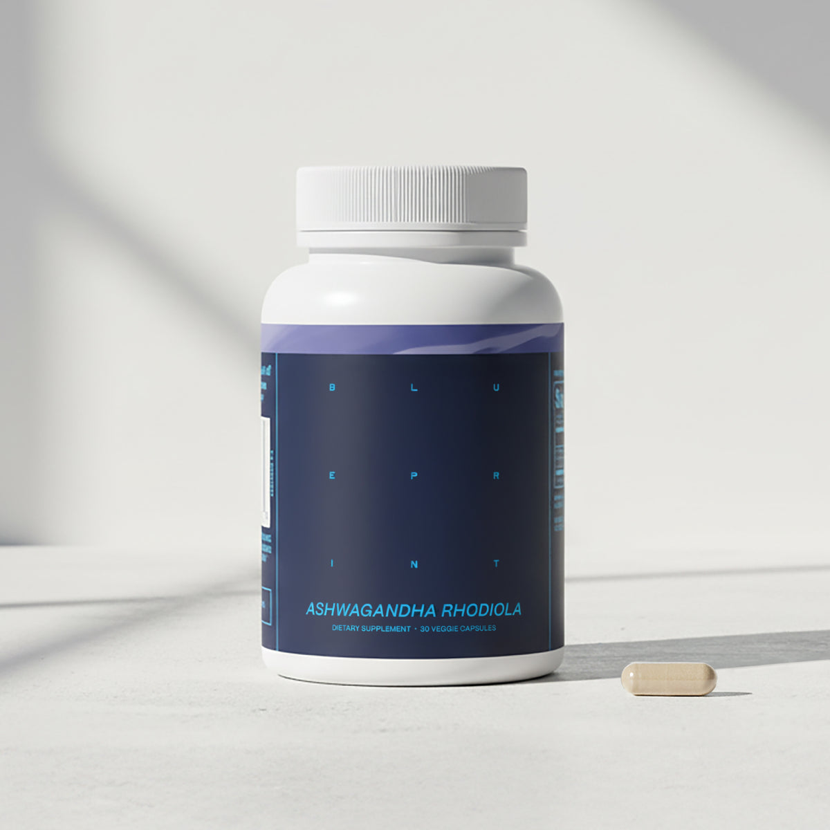 Blueprint Ashwagandha + Rhodiola Capsules - Adaptogenic Stress Support - 30 Servings