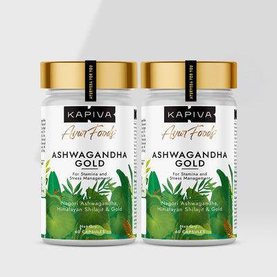 Kapiva Ashwagandha Gold Capsules (60 Capsules) Pack of 2