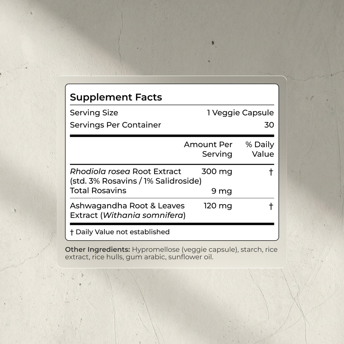 Blueprint Ashwagandha + Rhodiola Capsules - Adaptogenic Stress Support - 30 Servings