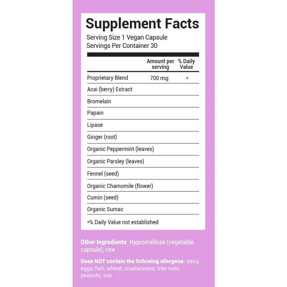 Hairtamin BLOATamin Gut Health & Probiotics Capsules - 30 Pack - Image 7