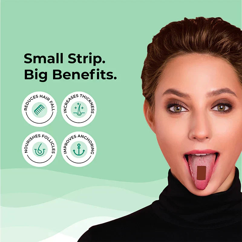 Wellbeing Nutrition Melts Hair Fall Control Oral Strips - Tropical Strawberry, 30 Strips - Image 3