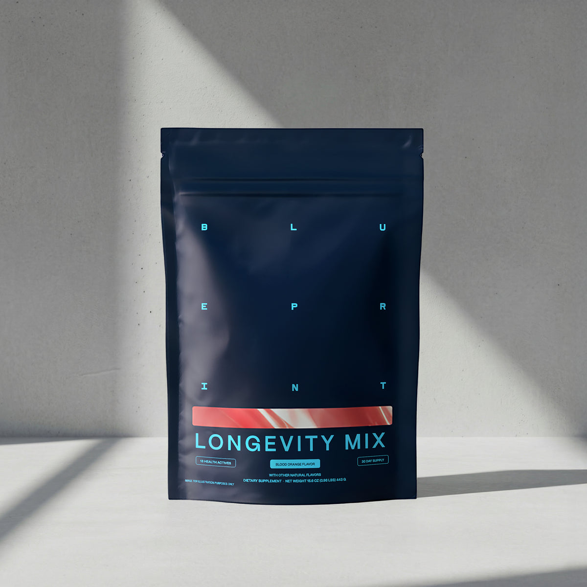 Blueprint Longevity Mix - Blood Orange - Functional Drink Powder, 30 Servings
