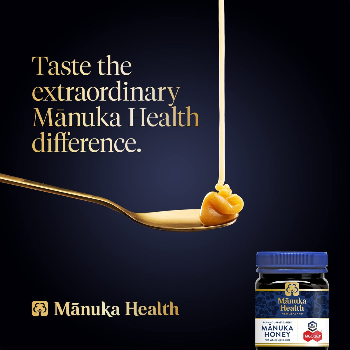 Manuka Health MGO 263+ Manuka Honey - 100% Pure New Zealand Honey, 250g - Image 3