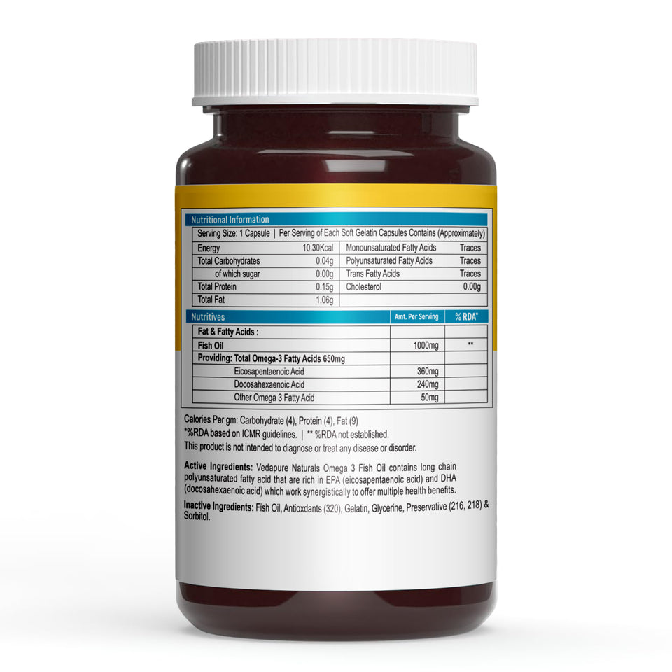 Vedapure Omega-3 Fish Oil Capsules - 60 Count - Image 2