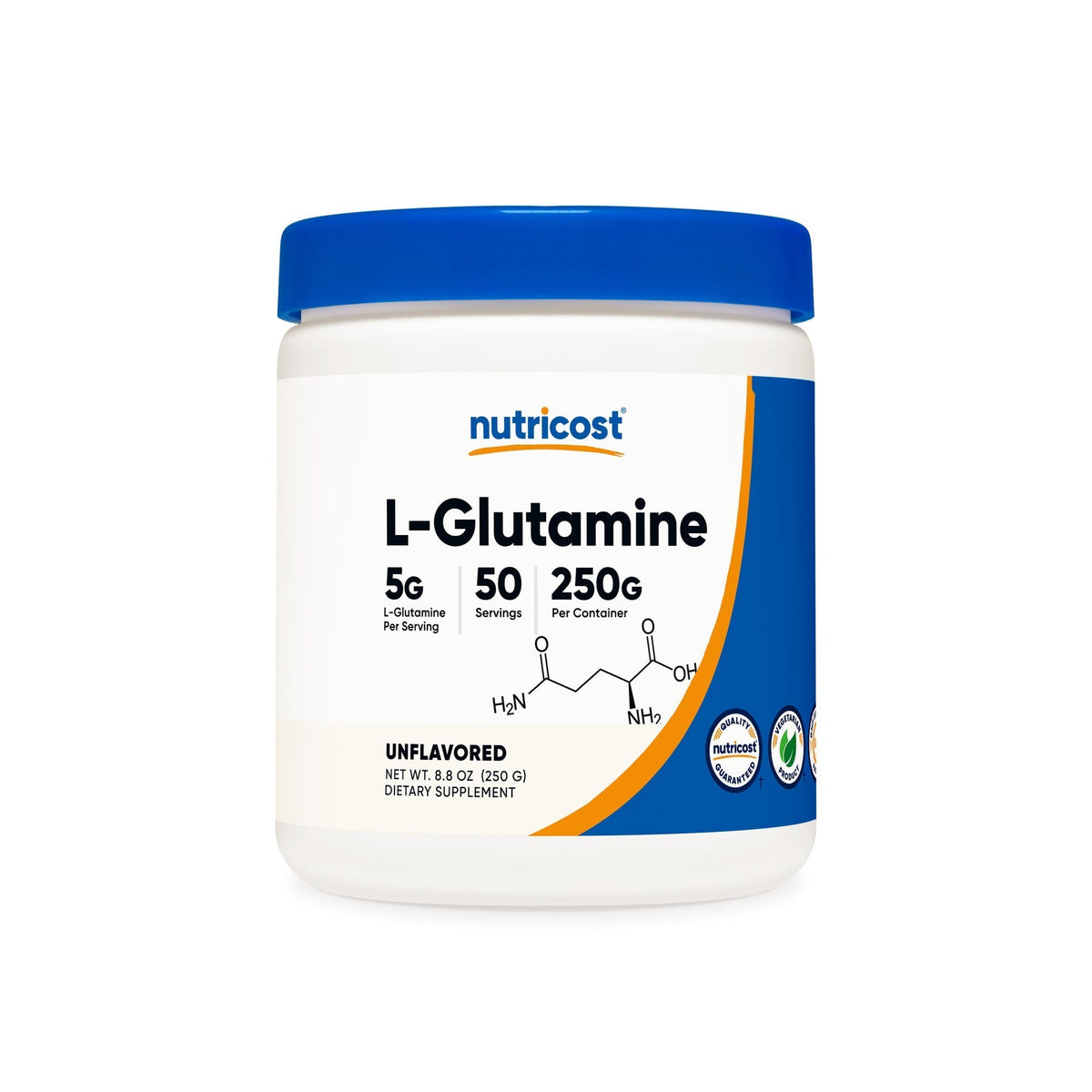 Nutricost Cellusyn L-Glutamine Powder - Sports Nutrition, 5000mg per Serving, 0.5kg - 100 Servings