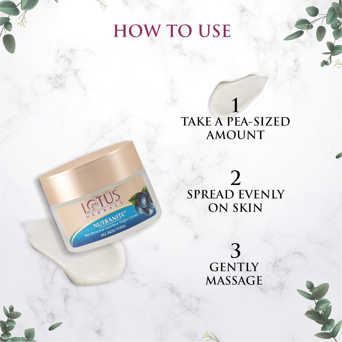 Lotus Herbal Nutranite Skin Renewal Nutritive Night Cream - 50g - Image 4