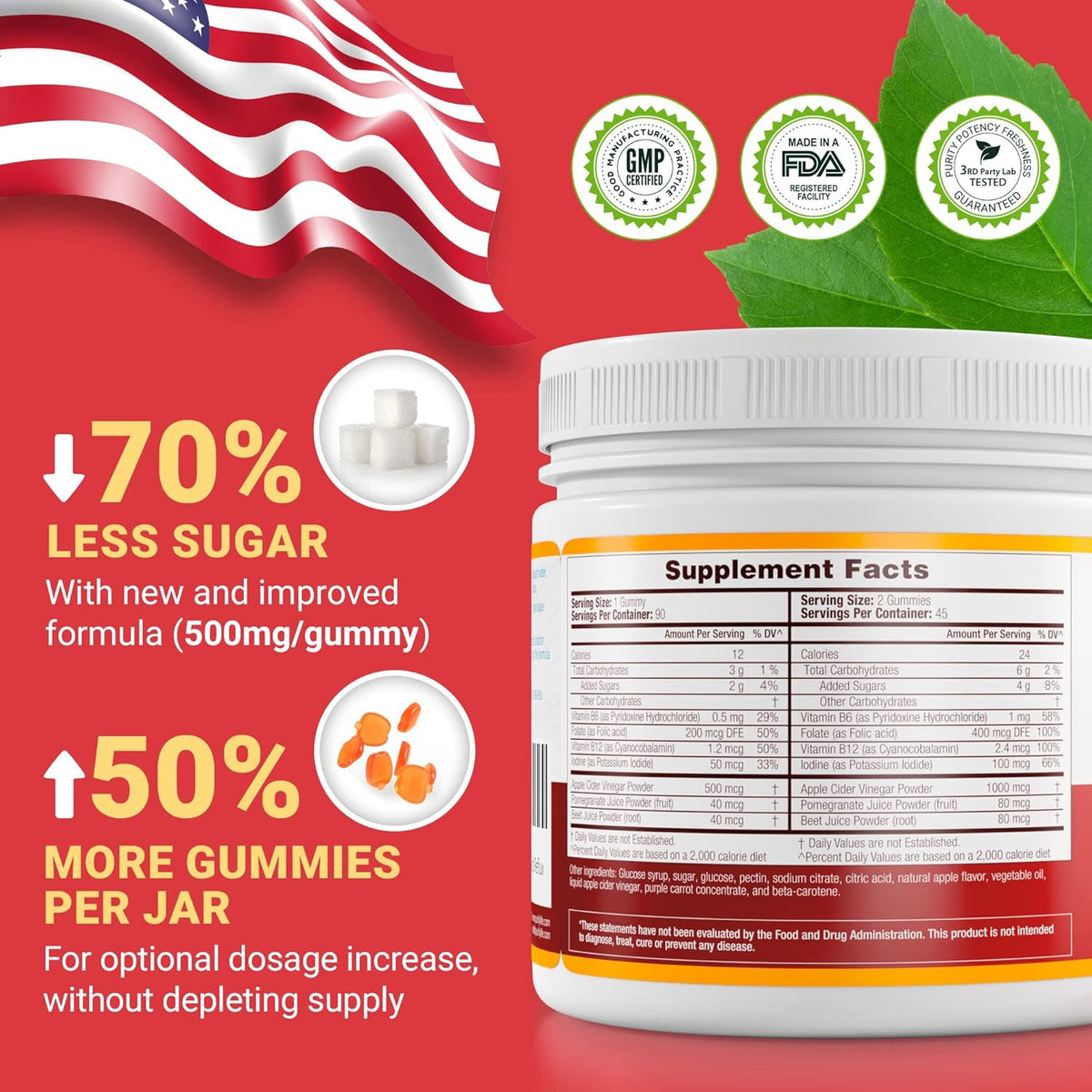 Purify Life Apple Cider Vinegar Gummies - Herbal & Ayurvedic, 90 Gummies - Image 2