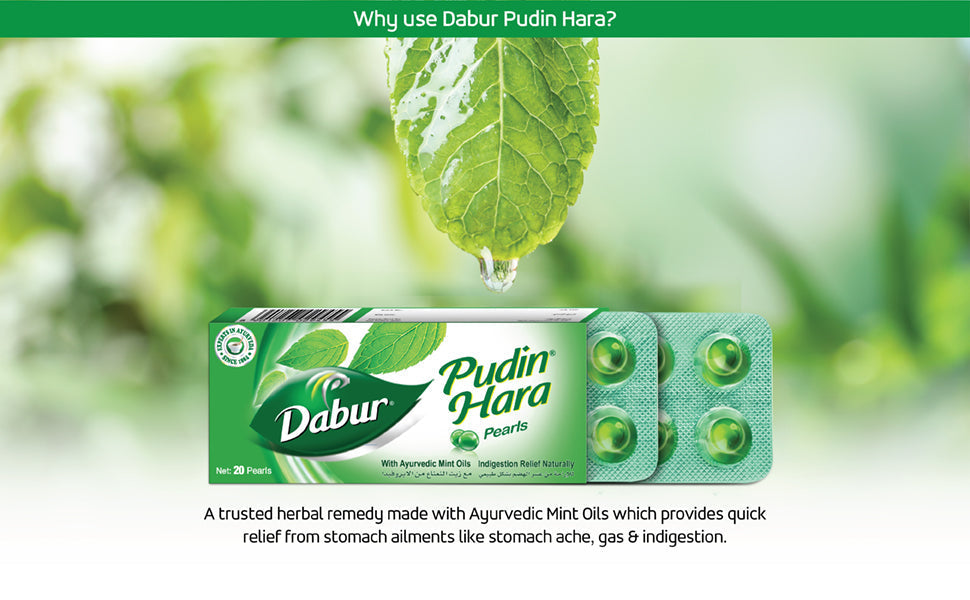 Dabur Pudin Hara Pearls for Gut Health - Peppermint & Spearmint Oils, 20 Pack - Image 2