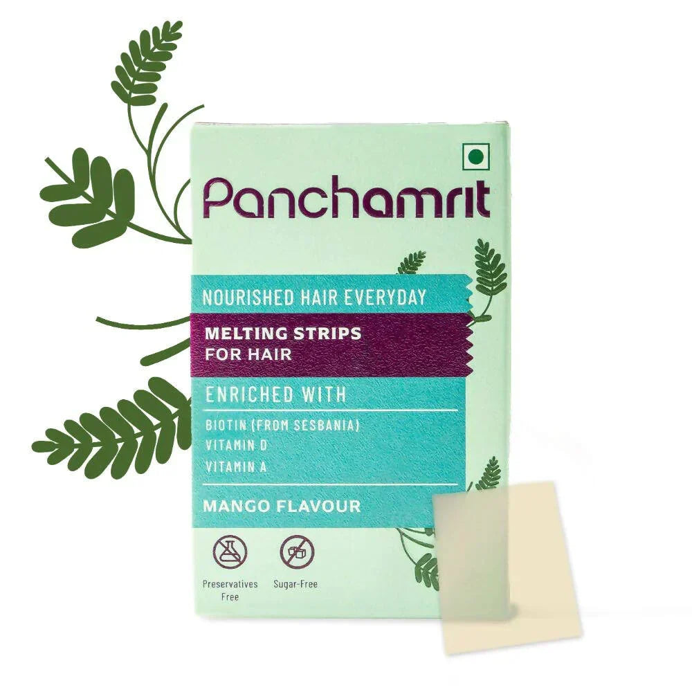 Panchamrit Nourished Hair Everyday Melting Strips, Mango Flavour - 30 Strips
