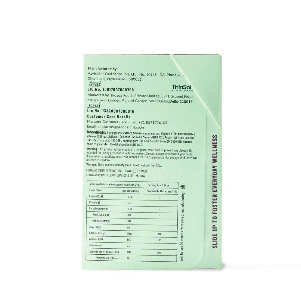 Panchamrit Nourished Hair Everyday Melting Strips, Mango Flavour - 30 Strips - Image 2