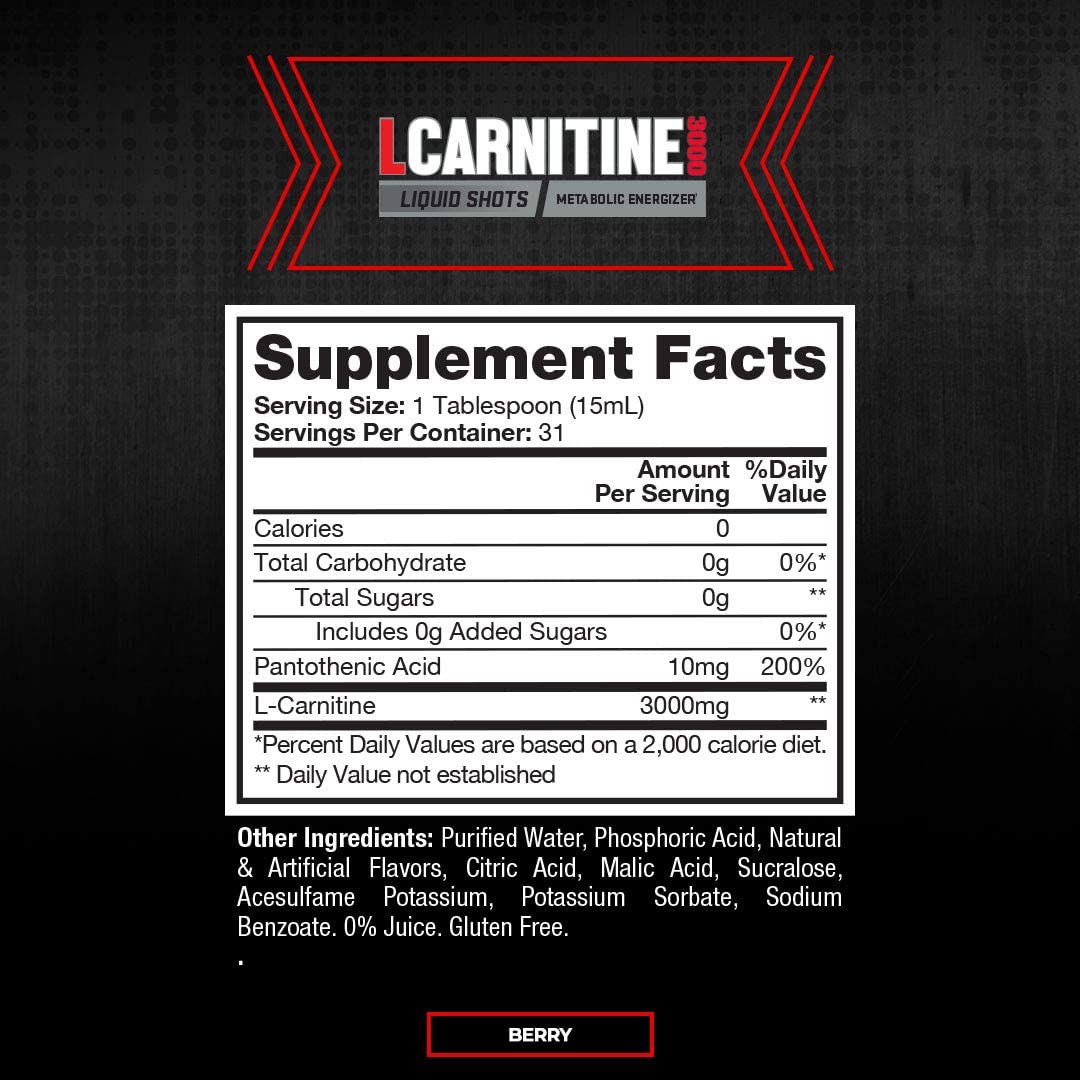 ProSupps L-Carnitine 3000 Stimulant Free Liquid Shots, Berry - 31 Servings - Image 4