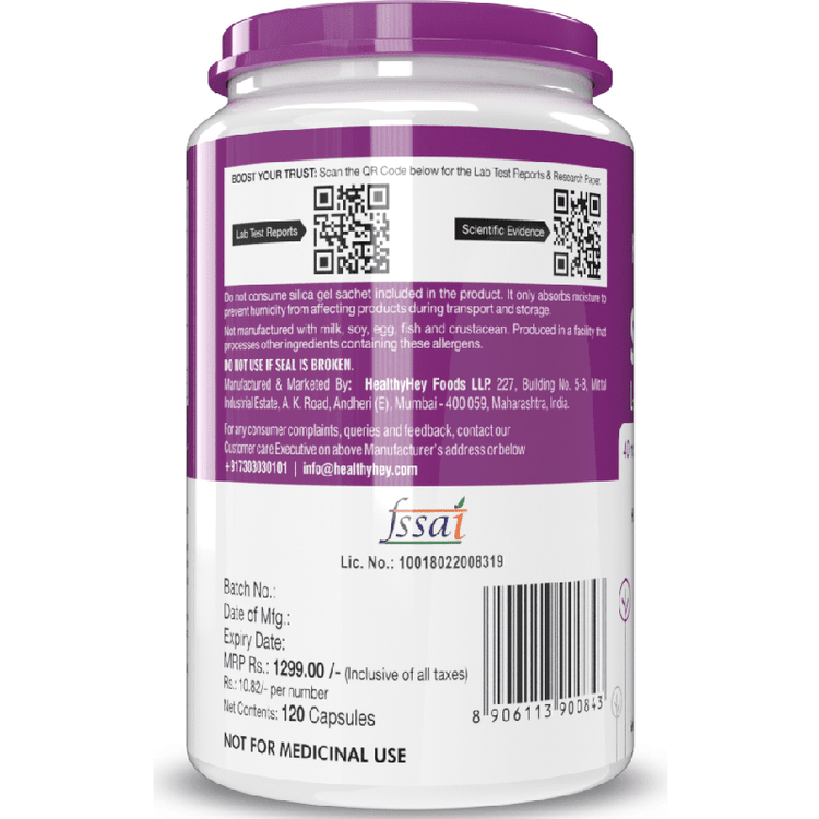 HealthyHey Selenium Capsules - 40mcg, Non-GMO, Superior Absorption, 120 Vegetarian Capsules - Image 3
