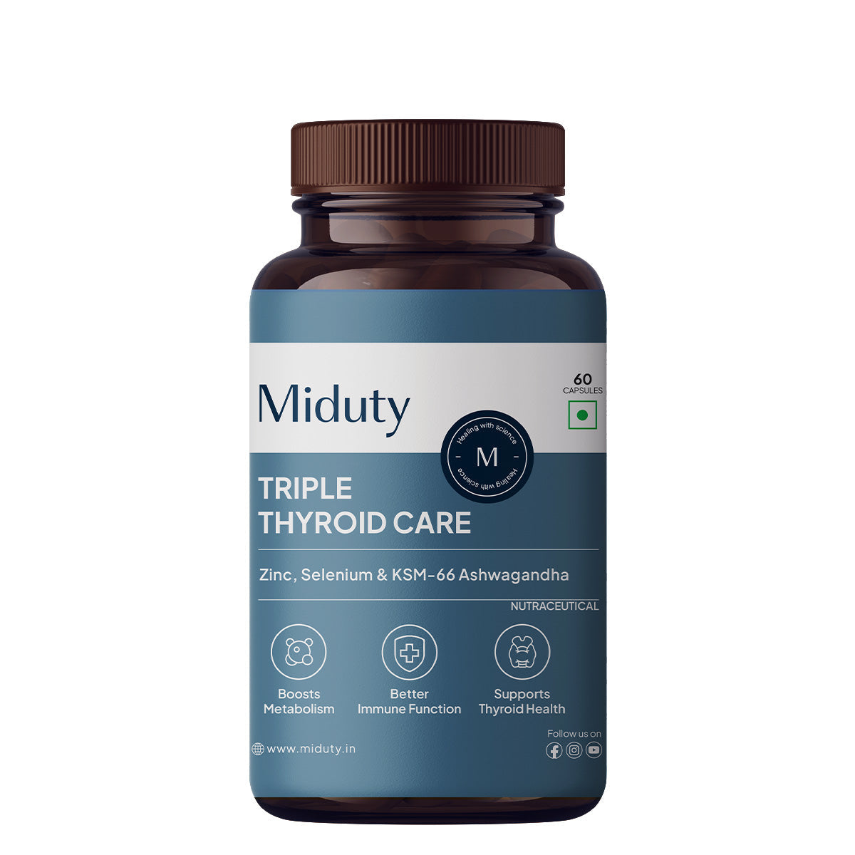 Miduty Triple Thyroid Care Supplement - 60 Capsules