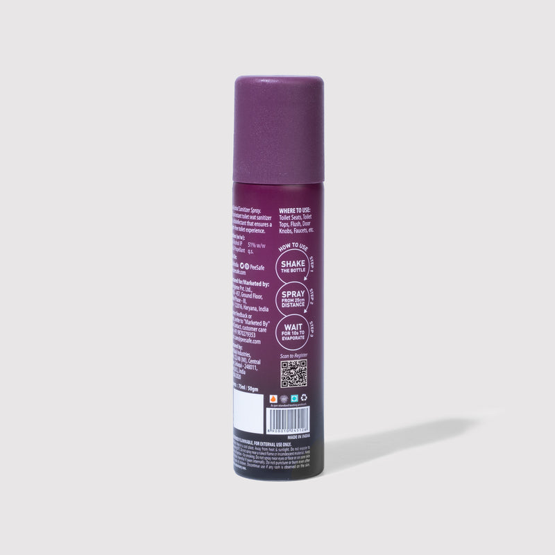 Pee Safe Toilet Seat Sanitizer Spray - Lavender, 75ml - Image 2