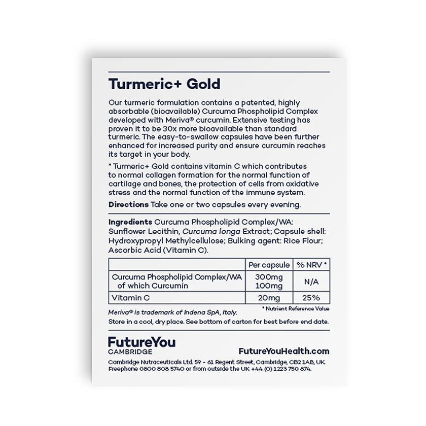 FutureYou Cambridge Turmeric Gold - Curcuma Phospholipid Complex - Vegan - 28 Days - Image 3