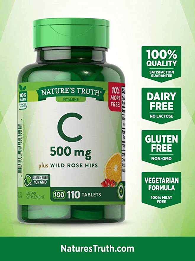 Nature's Truth Vitamin C 500 mg Tablets, 110 Count - Image 3