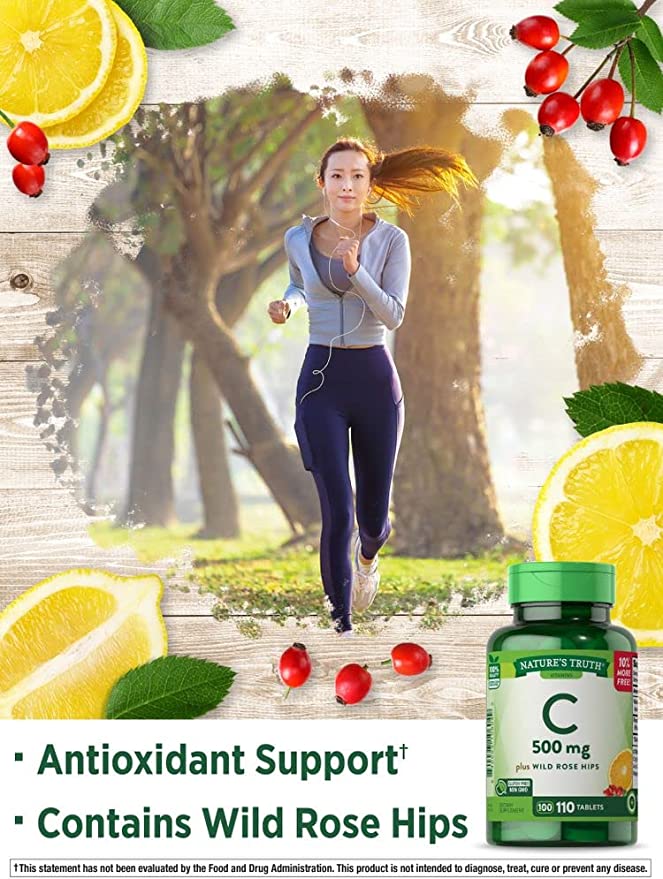 Nature's Truth Vitamin C 500 mg Tablets, 110 Count - Image 4