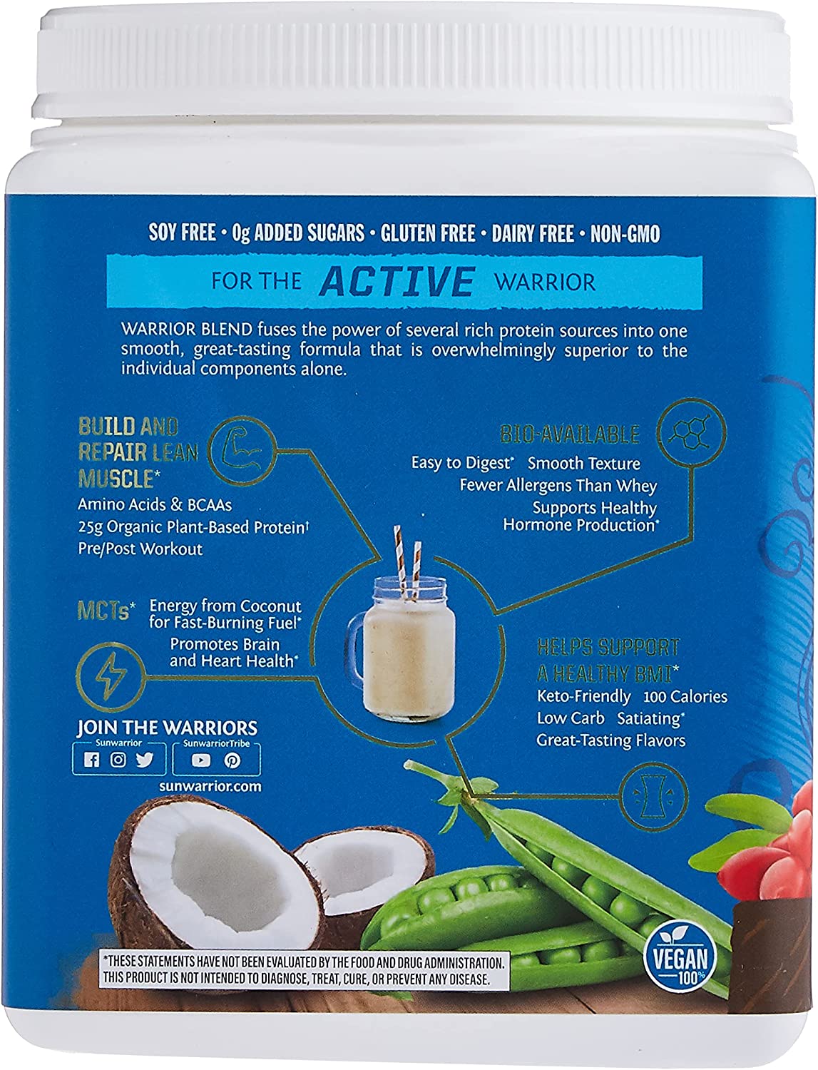 Sunwarrior Protein Warrior Blend - Chocolate, 375g - Image 4