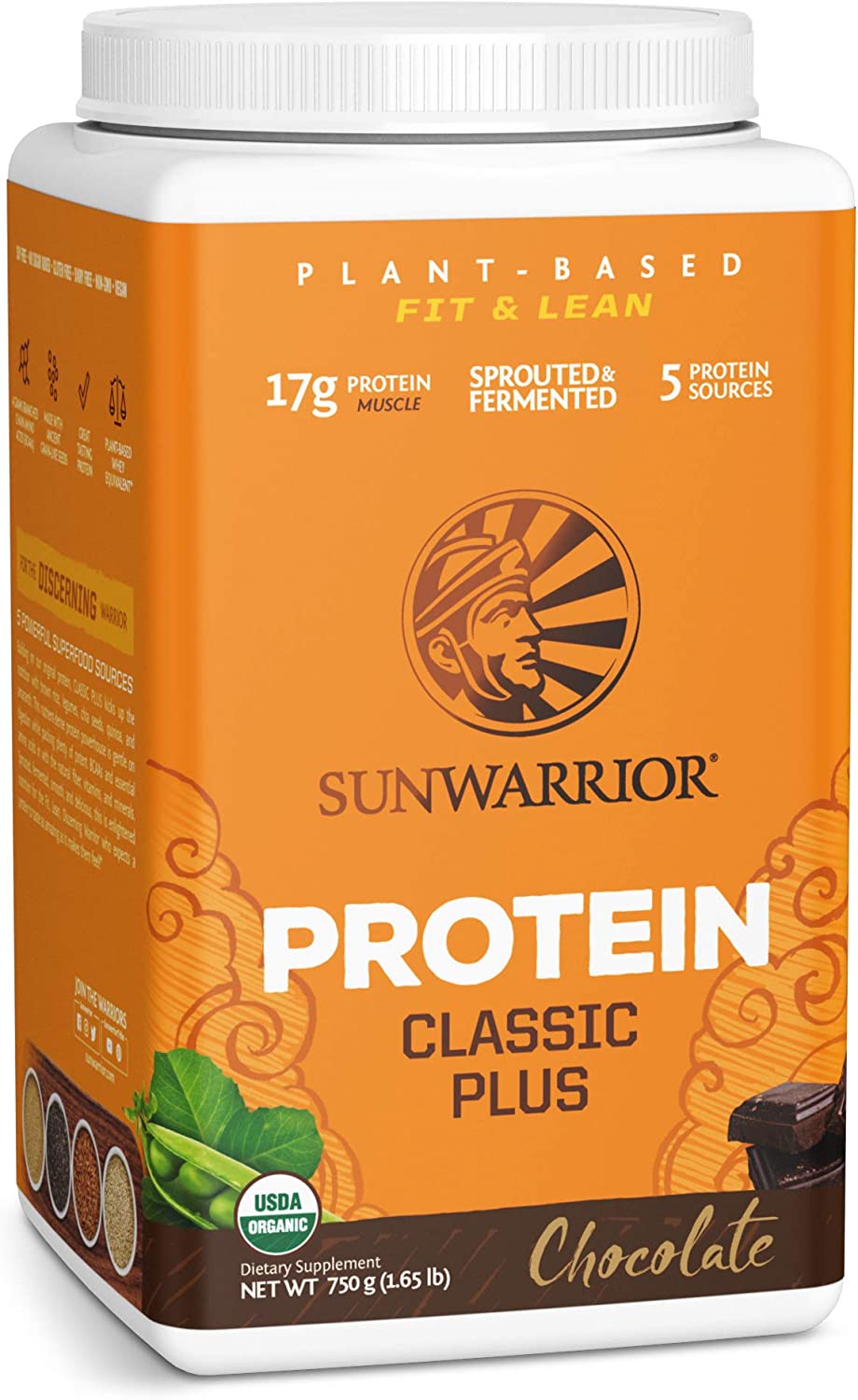 Sunwarrior Fit & Lean Classic Plus Protein Chocolate Powder - 750g