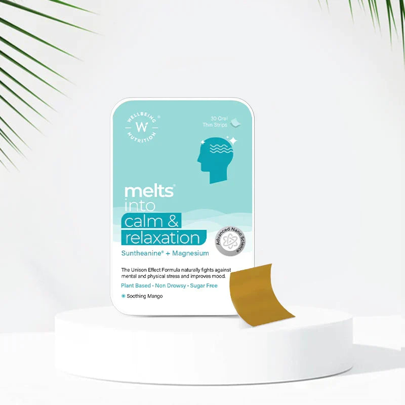 Wellbeing Nutrition Melts Calm & Relaxation Oral Strips - Vitamins & Minerals for Anxiety Relief