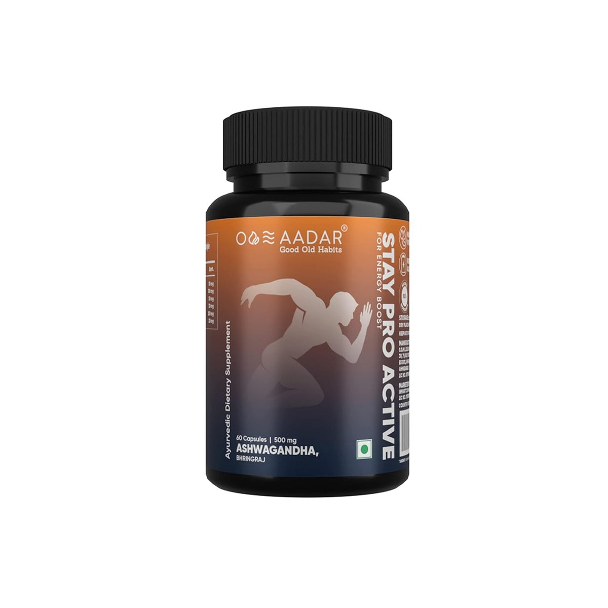 Aadar Stay Pro Active Energy Booster Capsules - Herbal & Ayurvedic - 60 Capsules