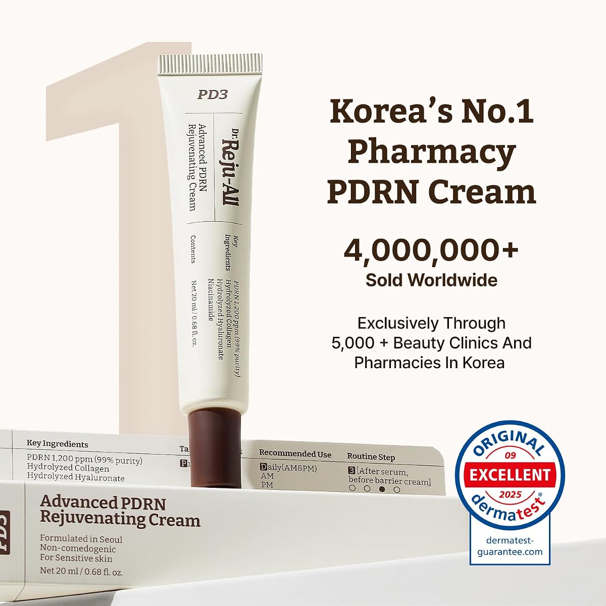 Dr.Reju-All Advanced PDRN Rejuvenating Cream - 99% Salmon DNA, 1200ppm - 60ml