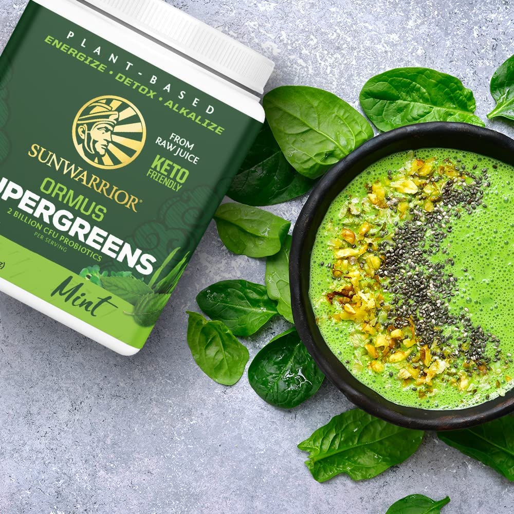 Sunwarrior Supergreens - Mint Flavour, Functional Drink Powder, 225g - Image 4