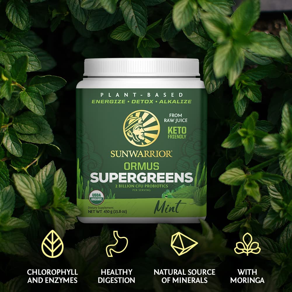 Sunwarrior Supergreens - Mint Flavour, Functional Drink Powder, 225g - Image 5