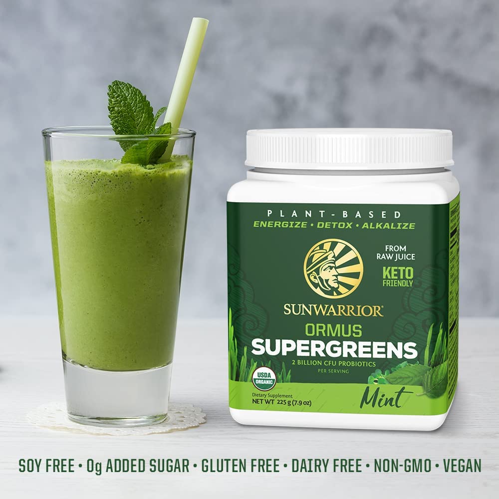 Sunwarrior Supergreens - Mint Flavour, Functional Drink Powder, 225g - Image 6