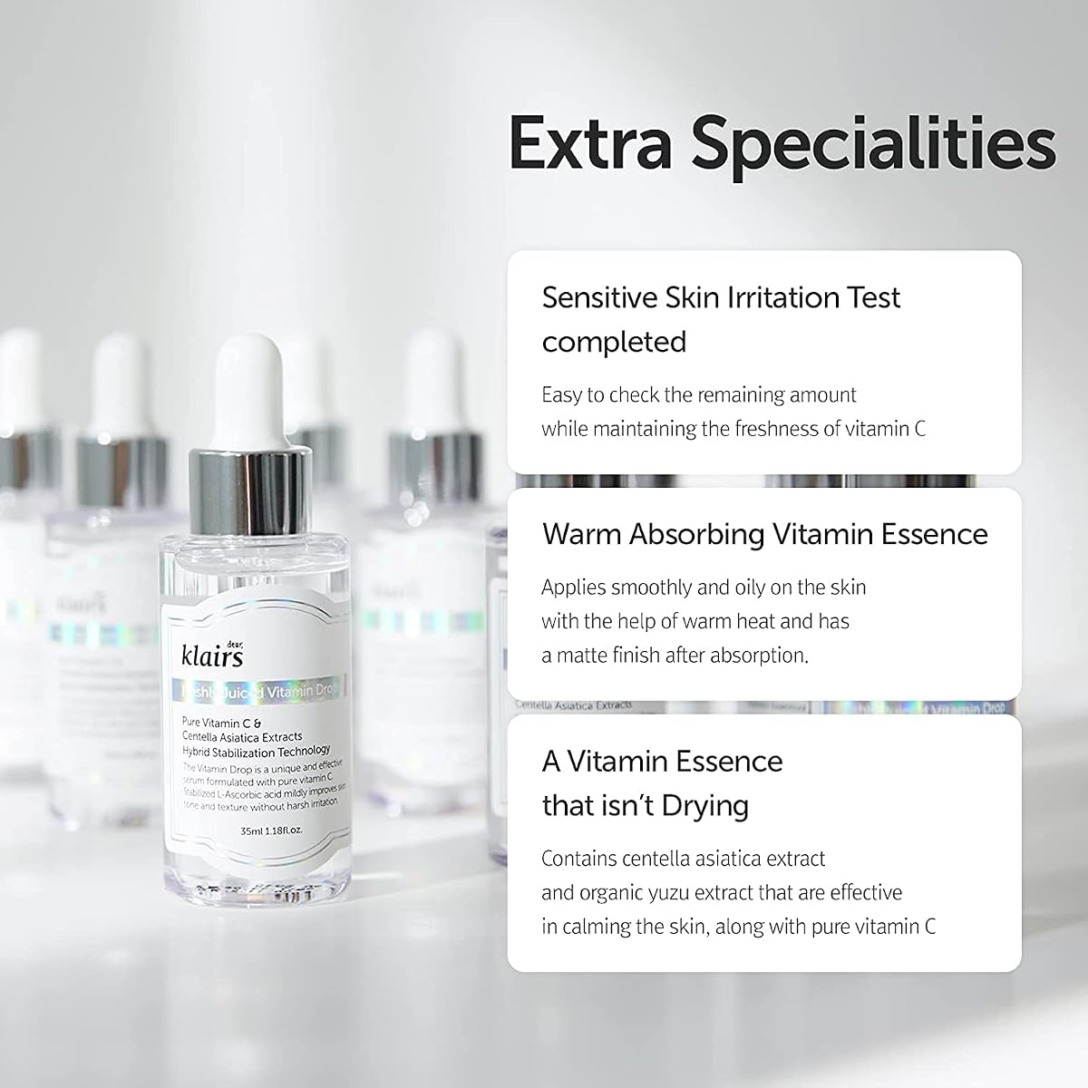 KLAIRS Freshly Juiced Vitamin C Drops - 5% L-Ascorbic Acid with Centella Asiatica - 35ml Serum