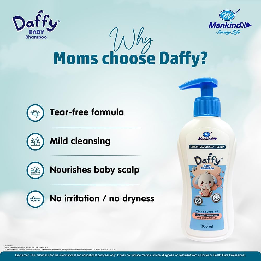 Mankind Daffy Baby Shampoo - Chamomilla & Glycerin - 200 ml