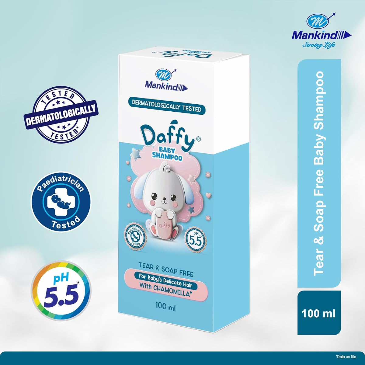 Mankind Daffy Baby Shampoo with Chamomilla - Tear-Free, pH 5.5, 100ml