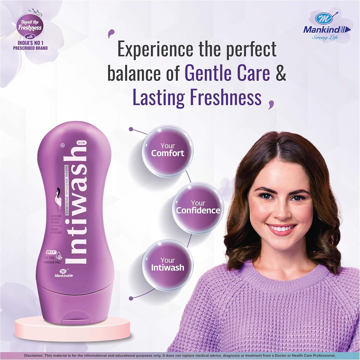 Mankind Intiwash Feminine Hygiene Wash with Lactic Acid - 100 ml